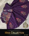 mina collection emboridy bunch maxi with separate koti 2 pcs heavy emboridery sizeeasurment chest size 20  koti length 20 maxi length 52 stuff raw silk  colours all available open picture attached all work dress price only 2900. 