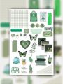 Journaling GREEN Aesthetic Themed Sticker Sheet. 