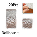 20Pcs Dollhouse Mini Crystal Clear Bricks Water Ripple Crystal Glass Bricks Model Dollhouse Micro Scene Construction Props. 