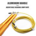 High Fast Speed Rope Wire Rope Jump Skipping Black Rope Aluminum Handle Adjustable Steel For Fitness with Durable Opp Bag. 