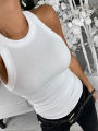Women Solid Round Neck Ribbed Tank Top Camisole Women Summer Basic Elastic Tank Top O Neck Solid Tank Top.
