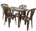 Bagmati Molded Plastic Rectangle Table & Armless Chair Set ( 4 Chairs and 1 Table). 