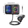 Wireless FM Transmitter Big Color Screen Dual USB Fast Charger QC3.0 2.4A AUX Music MP3 Player Hands-Free Call Car Kit. 