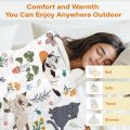 1PC Handdraw Cute Cats pattern Throw Thin Blanket for Couch Bed Car Home Camping For Cute animals Lovers all season use.
