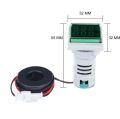 Digital Panel Volt Amp meter 2in1 AC 220V 50V to 500V Load 100A 22mm LED Current Indicator light Voltage Ampere Meter Mini Volt Amp monitor Square Shape AC Voltage Meter MultiColor. 