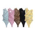 MUJER 2025 Woman Body Leopard Print Mesh Sleeveless Bodysuit Women Summer Tulle Off Shoulder Tight Bodysuit Lingerie Body.