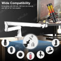 White Microphone Boom Arm Adjustable Low Profile Mic Stand with Extended Riser & Cable Management for SM7B MV7 AM8 K688 HyperX.