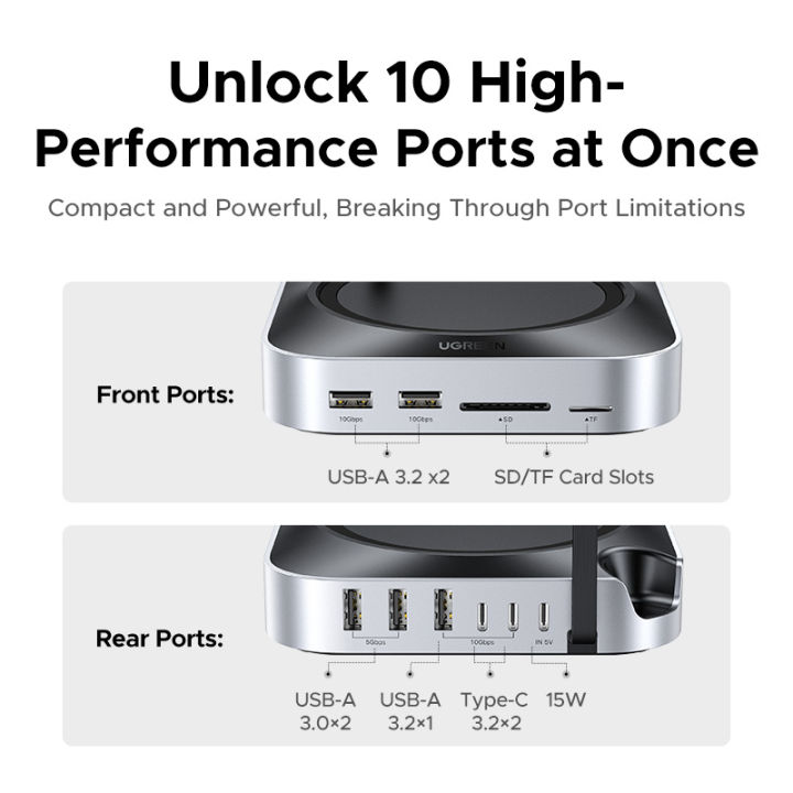 UGREEN For Mac Mini M4/M4 Pro USB HUB Docking Station M.2 NVMe SSD 8TB ...