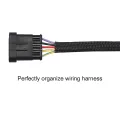 3m/9.85ft PET Expandable Braided Sleeving Flexible Wire Mesh Sleeve Black For TV Audio PC Cords Protect From Pets Chewing. 