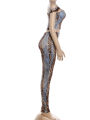 Weird Puss Hollow Slash Neck 2 Piece Set Women Snake Print  Tracksuit Wild Trend Sleeveless Crop Top+Pants High Street Club Suit. 