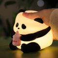 LED Night Light Cute Panda Cartoon Animals Silicone Lamp USB Rechargeable Timing Sleeping Lamp Bedroom Decoration for Children. 