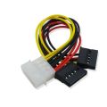IDE Molex 4 Pin to 2x SATA Power Cable Serial ATA Y Splitter Hard Drive Dual Extension Cord Adapter Connector for PC Hardware.