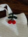 Crochet Cherry bag charm. 