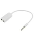 3.5 mm 1 Male To 2 Female Audio Splitter jack Cable - White. 