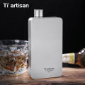 Tiartisan 400ML Titanium Hip Flask Whiskey Wine Pot Outdoor Camping Ultralight Leakproof Wine Bottle With Funnel.