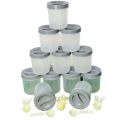 12 Pieces 350ml Container Set With Spoons Round Plastic Containers. 