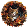 Wooden Puzzle for Adults-3D Vision Effect Cat Wooden Puzzles, Unique Shape Pieces Wooden Jigsaw Puzzle, Creative Handmade Decor. 