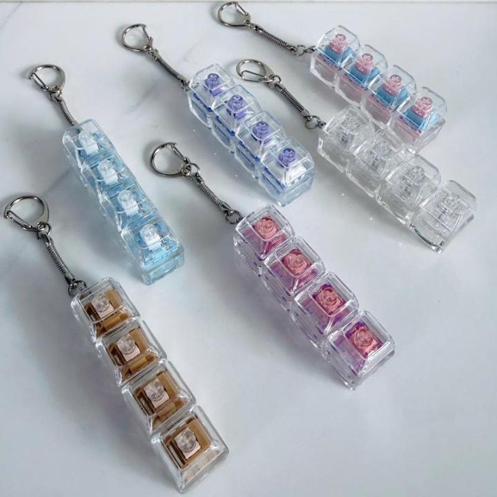 NEW%201/2/3/4/9%20Key%20Keyboard%20%20Toys%20Crystal%20Keycap%20Keychain%20Stress%20Relief%20Fingertip%20Gadget%20Decompression%20Toys%20Clicker%20%20Toy%20-%20Image%205