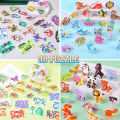 30Pcs a set 3D DIY Puzzles Toys Mini Aircraft Tanks Animal Dinosaur Model Paper Jigsaw Puzzles for Kids Early Educational Toy.