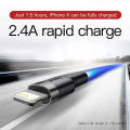 Baseus USB Cable for iPhone14 13 12 11 Pro Max Xs X 8 Plus Cable 2.4A Fast Charging Cable for iPhone Charger Cable USB Data Line.