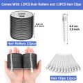 Hair Rollers Set 12 Self-Grip 64MM Jumbo Rollers & 12 Duckbill Clips - Ideal Salon & DIY Hairdressing Tools for All Hair Lengths. 