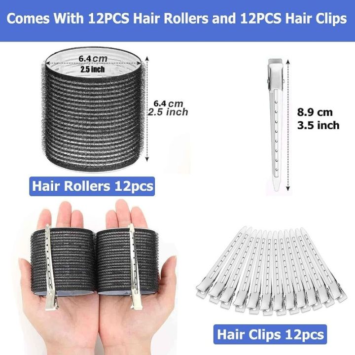 Hair%20Rollers%20Set%2012%20Self-Grip%2064MM%20Jumbo%20Rollers%20&%2012%20Duckbill%20Clips%20-%20Ideal%20Salon%20&%20DIY%20Hairdressing%20Tools%20for%20All%20Hair%20Lengths%20-%20Image%202