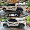 Car stickers, pickup truck stickers, clone sticker, Fishbone D3 Mitsubishi-Triton logo, Triton logo or other models (1 set 2 sides) Thai factory Grade A. 