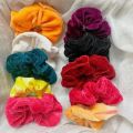 6 pcs Velvet Scrunchie for Volumize Hijab Jura Scrunchie Hair ties Hands Scrunchie for Women and girls. 