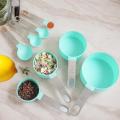 4/8PCS/Set Plastic Measuring Cup Measuring Spoon Stainless Steel Handle With Graduated Measuring Baking Tools Outdoor Tableware.