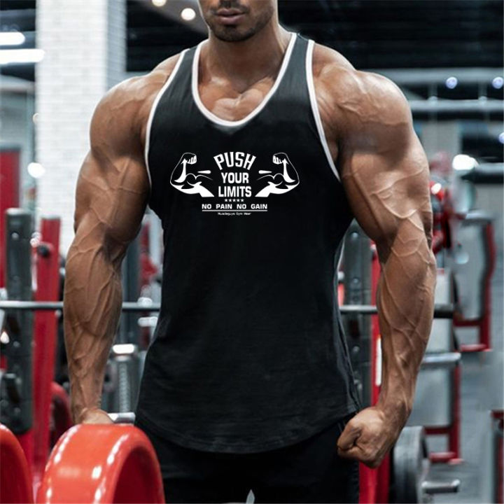 Gym Clothing Bodybuilding Fitness Tank Tops Mens Sleeveless Slim Fit Sport Shirt Summer Cotton Breathable Workout Running Vests