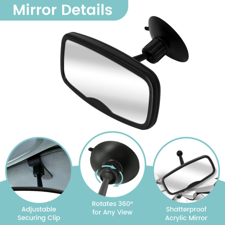 Shatterproof%20Baby%20Car%20Mirror,%20360%C2%B0%20Adjustable%20Wide%20Angle%20Rear%20View%20Mirror,%202-in-1%20Mount%20for%20Safe%20Infant%20Observation%20While%20Drivin%20-%20Image%202