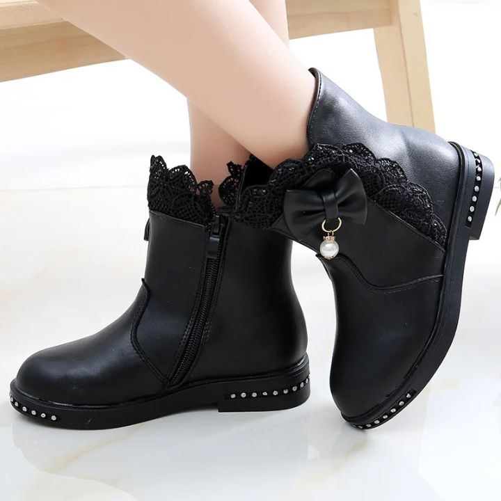 Girls%20Princess%20Boots%20Kids%20Ankle%20Boots%20Lace%20with%20Bow-knot%20Sweet%20Warm%20Cotton%20Children%20Rubber%20Boots%20Fur%20Lining%20Snow%20Boots%20Shoes%20New%20-%20Image%203