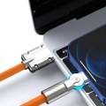 120W 6A 180 ° rotatable fast charge cable C type mobile game charger cable for Samsung liquid silicone /xiaomi /iphone. 