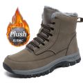 NeW Men Winter Snow Boots For Waterproof Leather Sneakers Super Warm Men's Boots Outdoor Male Hiking Boots Work Shoes Size 39-48.