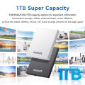 Portable SSD, 1TB External Solid State Drive, Speeds Up to 550MB/s, USB 3.2 Gen 2, Reliable Storage for Gaming, Students.