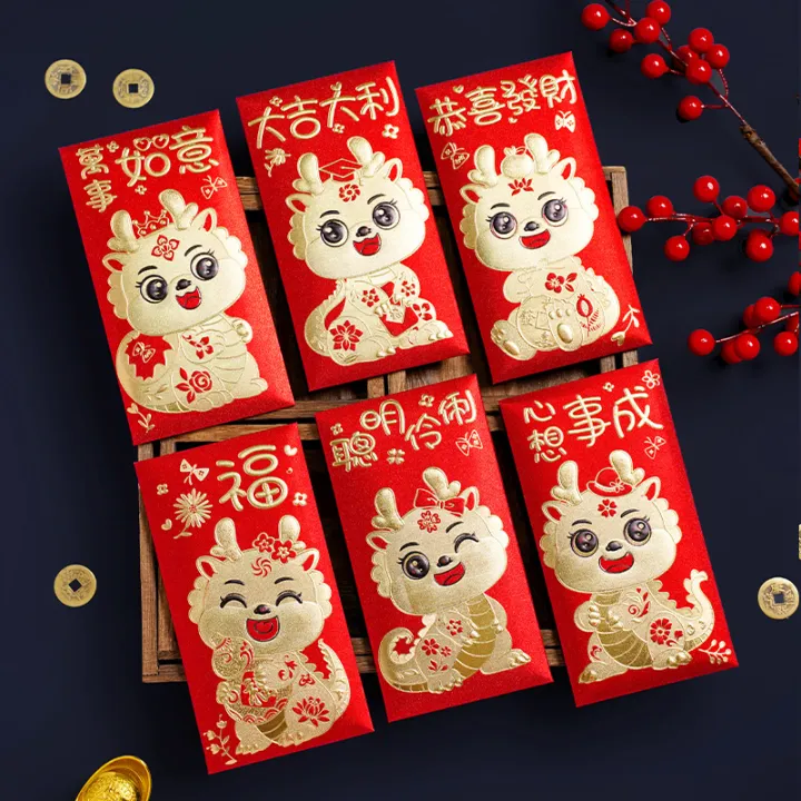 6PCS%202024%20Spring%20Festival%20Red%20Envelopes%20The%20Year%20Of%20Dragon%20Luck%20Money%20Lucky%20Pocket%20Chinese%20New%20Decoration%20-%20Image%202