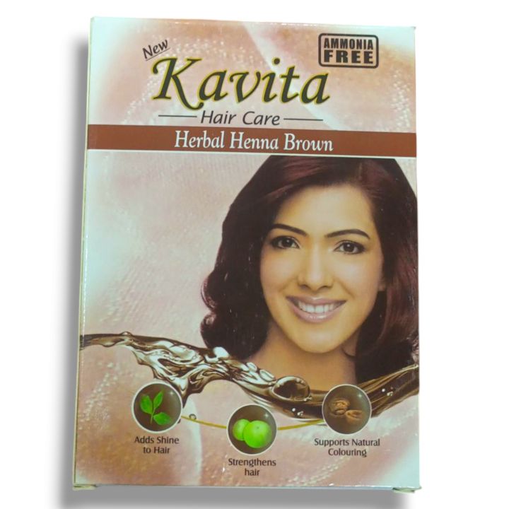 Kavita Herbal Brown Henna – Natural Hair Color | 6x10g Powder Pack6 ...