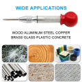 Silver Automatic Spring Loaded Center Punch Glass Breaker Window Puncher Drill Bit Center Punch Eyelet. 