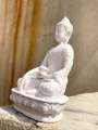 5.5 inches Buddha Statue White, Shakyamuni Buddha Statue for Home Office Decoration Religious Gift Items. 