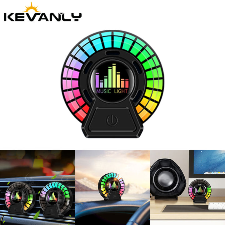 Car Music Rhythm Lamp Air Freshener RGB LED Strip Sound Control Voice ...