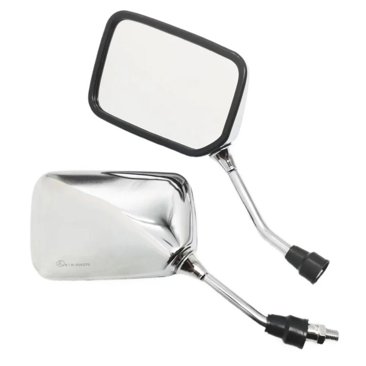 Pair Motorcycle Square Mirrors 10mm M10 Thread for Scooter Baron BMS ...