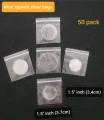 50 pcs 1½" × 1½" Clear Plastic  mini ziplock jewellery bags packing zipper lock reusable pouches. 