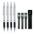 Metal Mechanical Pencil set with pencil grip Leads Art Drawing Student Office Supplies 0.5/0.7/0.9/2.0mm Automatic Pencil. 