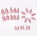 24French Gel Nail Tips - French Tip Nails Coffee Medium Almond Fake Nails for Nail ArtWith Glue Stickers Nail File. 