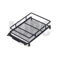 1/10 RC Car Rock Crawler Metal Roof Rack Luggage Carrier with LED Lights Bar for TAMIYA CC01 AXIAL SCX10 D90 RC Luggage Rack. 