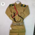 Premium Quality Khaki Uniform with Khaki Belt, Shoulder Ranks, Shoulder Batches, Star Batches/ Foji Uniform Khaki Color for Boys & Girls. 