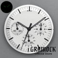 GRAMOCK No Logo Luminous 31.5mm Black Green White Moon Watch Dial 6 Hands For VK63 VK63A Men's Quartz Watch Replacement Part. 