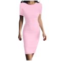 Summer Dress High Stretch Tank Robe Solid Short Sleeve Casual Slim Long Pencil Dress Women  Maxi Dress Elegant Thin Vestido. 