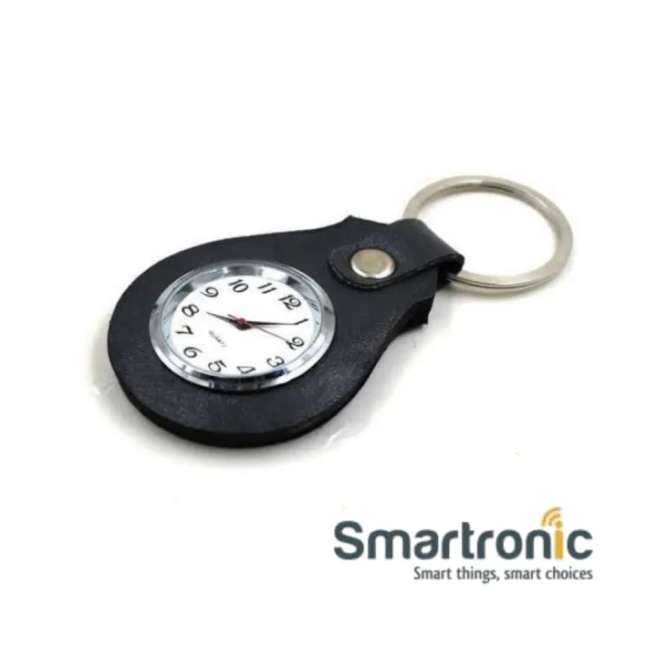Smartronic™ Branded Leather Clock KeyChain With Working Clock Keyrings ...
