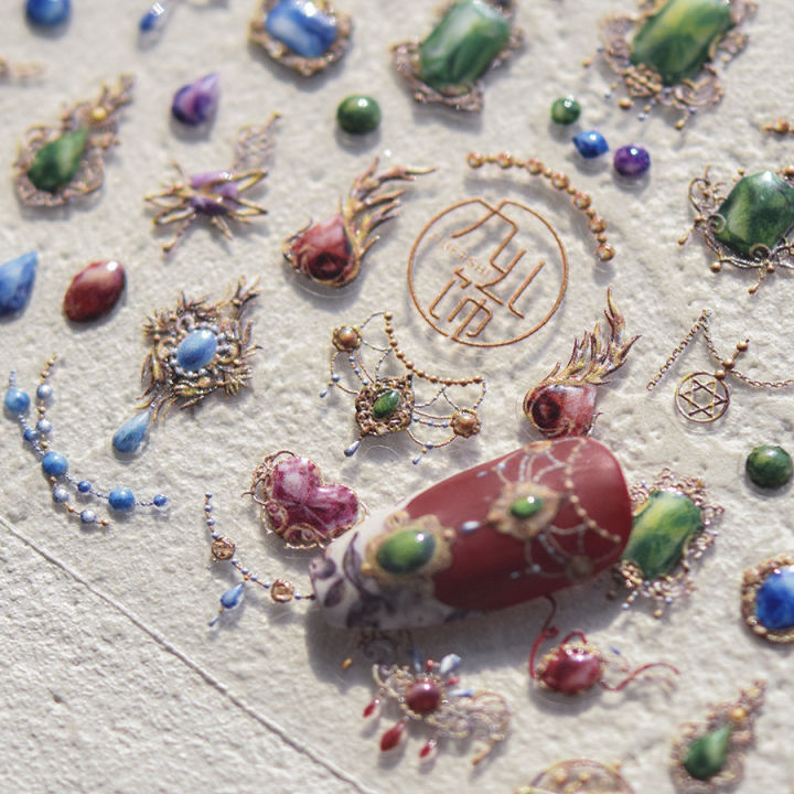 Elegant%20Gold%20Scepter%205D%20Nail%20Art%20Stickers%20Gorgeous%20Gemstone%20Luxury%20Courtly%20Pattern%20Necklace%20Frame%20Self%20Adhesive%20Manicure%20Decals%20-%20Image%207